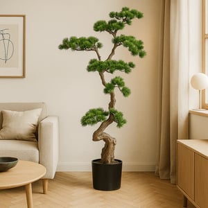 Kopu ® bonsai dennenboom ca. 125x50 cm in een zwarte plastic pot