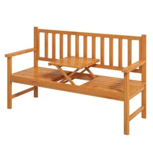 4goodz Outsunny tuinbank hout met inklapbare tafel 2 of 3 zits bank