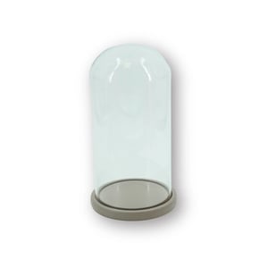 House Vitamin Bell jar glass/wood sand 17x17x32cm
