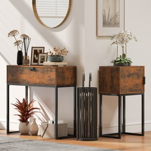 4goodz Sidetable console tafel industrial 30x80x76 cm /zwart