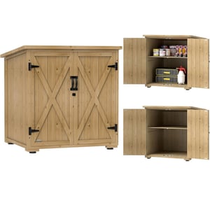 4goodz Tuinkast dubbele deuren en deksel 77,5x88x90 cm -