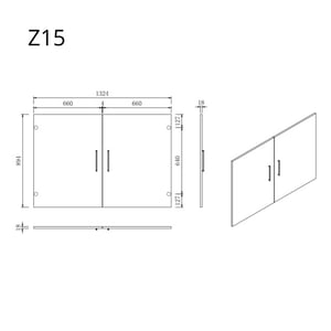Wasophoogte Wasmachine kast deur module z15 perle taupe