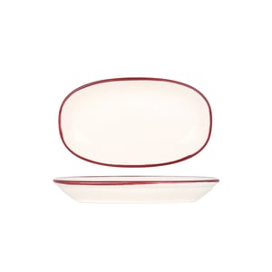 Bonna Serveerschaal linea burgundy porselein 24x14 cm set van 2