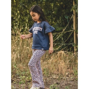 Looxs Revolution Flared broek jaquard blue leopard voor meisjes in de kleur