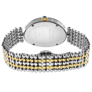 GV2 Piazza Navona Women's Swiss Quartz Silver/White Dial, Gold Beaded 316L stainless Steel Watch