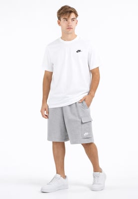 Nike Mens Tracksuit T Shirt Cargo Pocket Shorts in White/Grey