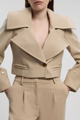 Polished Tailored Button Detail Jacket