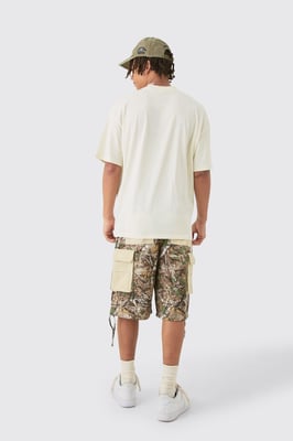 Contrast Panel Forest Camo Jorts