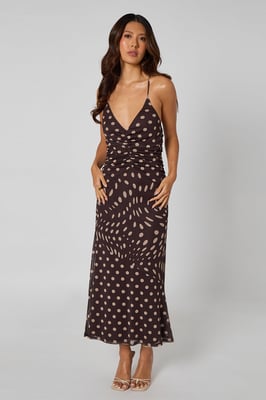 Animal High Neck Maxi Dress