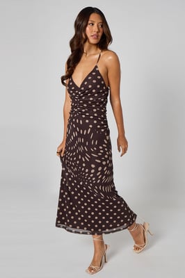 Animal High Neck Maxi Dress