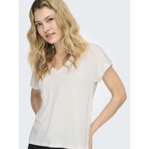 Only Onlfree life s/s v-neck lace top jrs cloud dancer/