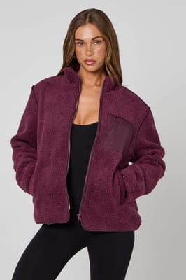 BURGUNDY FLEECE JACKET