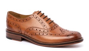 Chapman & Moore Oxford Brogue Leather Men's Tan Burnish Shoes