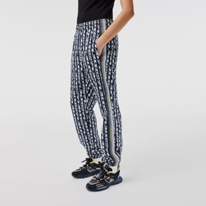 Women's Lacoste Logo Print Joggers in Black