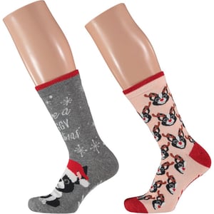 Apollo 2-pack foute dames kerstsokken animals