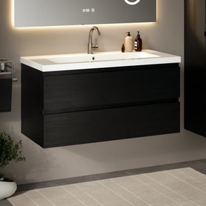 Mirlux Badkamermeubel sena 100cm eiken wastafel wit