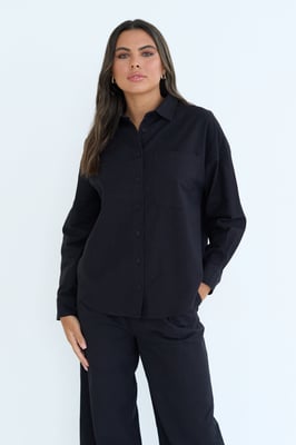 Linen Blend Oversized Shirt