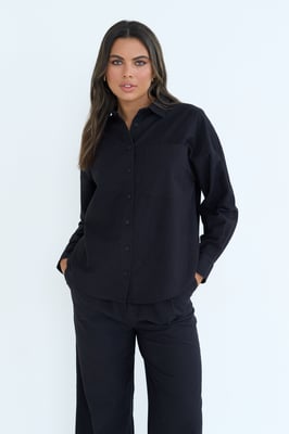 Linen Blend Oversized Shirt