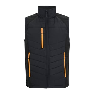 Regatta Heren Gilet met volledige rits (Zwart/Oranje Pop)