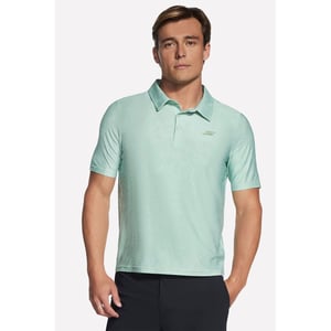 Skechers GO DRI All Day Geprinte Polyester Groene Polo Shirt voor Heren