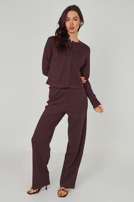 Ribbed Wide Leg Trouser