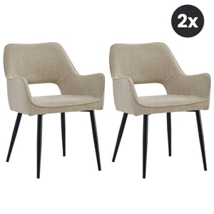 Multifurn 2x eetkamerstoel ray stof beige