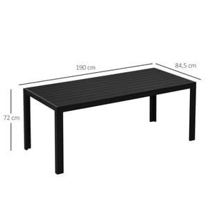 4goodz Tuintafel 6 persoons kunststof houtlook tafelblad -