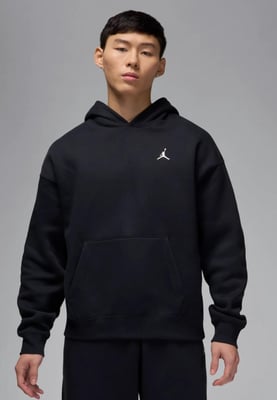 Nike Jordan Brooklyn Fleece Mens Oversized Pullover Hoodie in Black