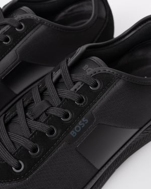 Nitan with Structured Trims Low Profile Trainers in Black