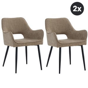 Multifurn 2x eetkamerstoel ray stof taupe