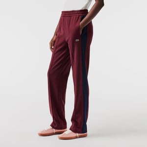Women's Lacoste Open Hem Woven Joggers in Red
