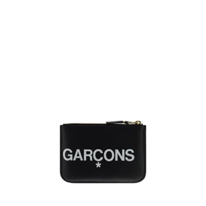 Comme Des Garçons Zwarte Kalfsleren Bos Taurus Portemonnee