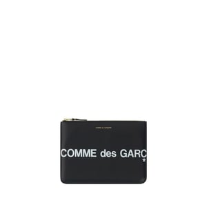 Comme Des Garçons Svart Kalvskinn Bos Taurus Plånbok