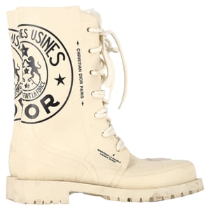 Dior DiorCamp Lace-Up Ankle Boots in Cream Rubber