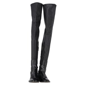 Ann Demeulemeeste Block-Heel Over-The-Knee Boots i svart läder