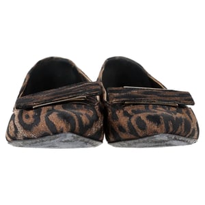 Lanvin Pointed Loafers in Animal Print Polyester