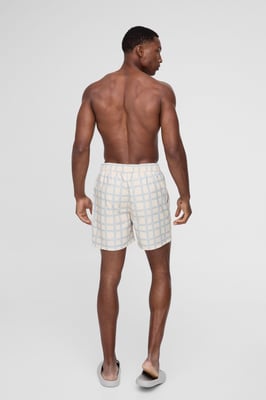 Mid Length Check Swim Short