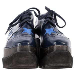 Stella McCartney Elyse Platform Derby Shoes in Navy Blue Leather
