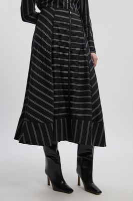 Bold Stripe Cotton Woven Prom Skirt