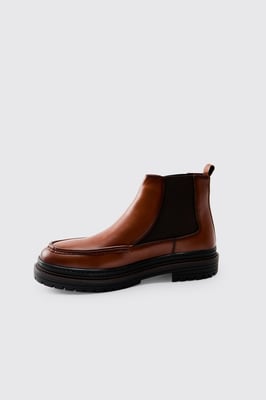 PU Apron Front Chelsea Boot