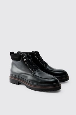 Washed PU Hiking Style Boot