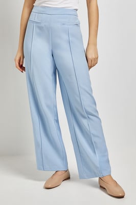 Elastic Waist Straight Leg Trouser