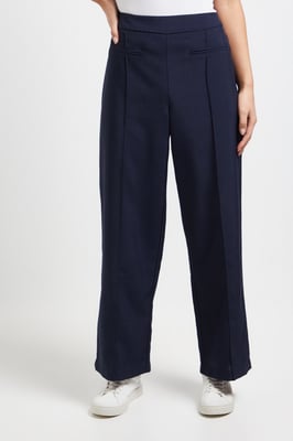 Petite Elastic Waist Straight Leg Trouser