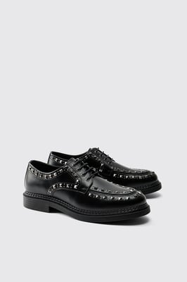 PU Studded Chunky Laced Shoe