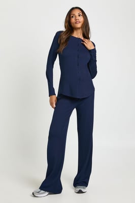 Maternity Soft Knit Button Cardigan & Wide Leg Trouser