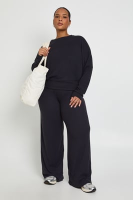 Plus Super Soft Batwing Long Sleeve Top and Trouser Co-Ord