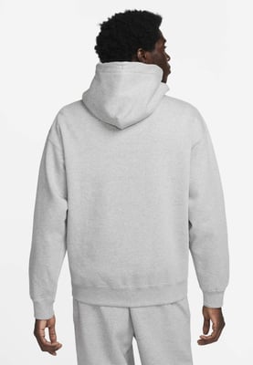 Nike Solo Swoosh Mens Fleece Pullover Hoodie in Grey