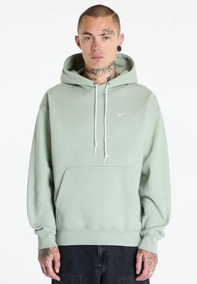 Nike Solo Swoosh Mens Fleece Pullover Hoodie in Jade Green