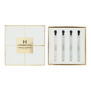 Carolina Herrera Confidential Eau de Toilette 4 x 4ml Vial Gift Set Orange Affair, Bergamote Bloom, Vetiver Paradise + Rose Cruise