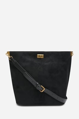 Where's That From Womens 'Fern' Suede Shoulder Bag with Turn Lock